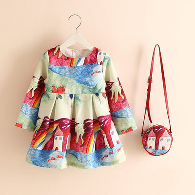 Fun Print Dress and Matching purse