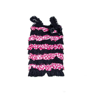Pink and Black Ruffle Romper