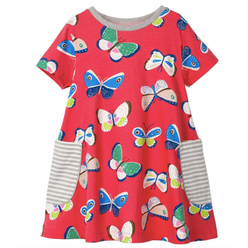 Long Red Dress with Butterflies on it – Children's Clothing Club, LLC